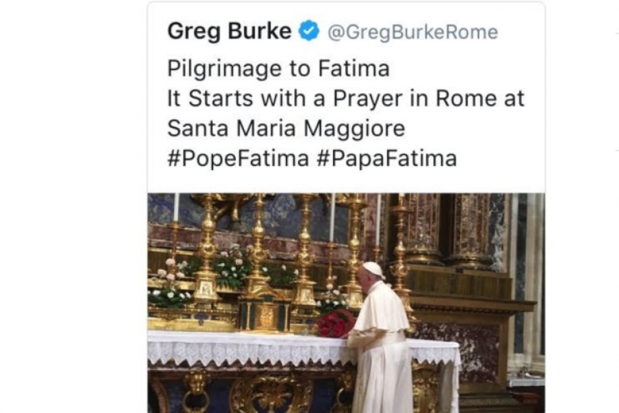 Viaje a Fátima: El Papa reza en Santa María la Mayor por su peregrinación