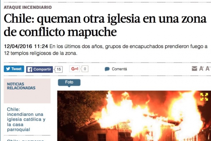 El obispo de Temuco invita al diálogo ante la escalada de violencia