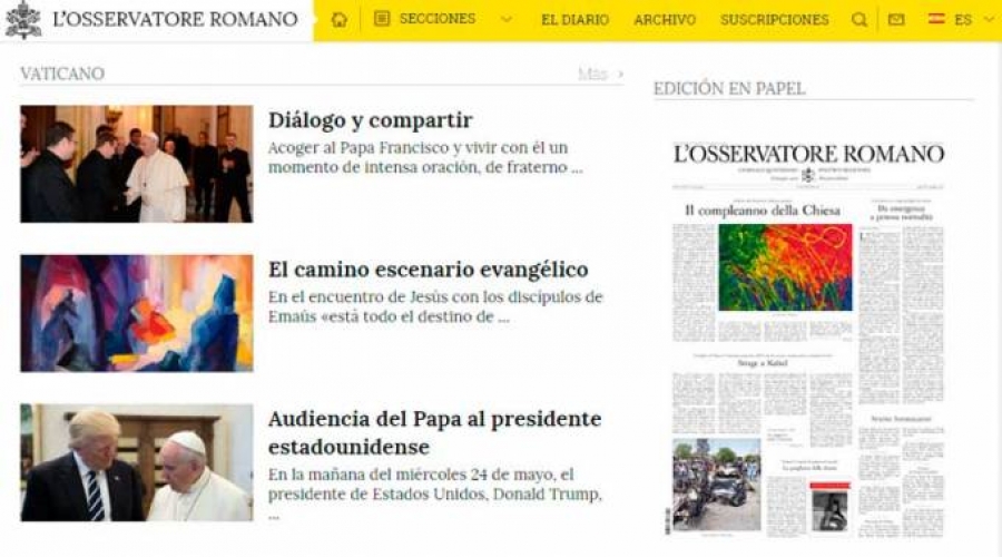 Diario vaticano L’Osservatore Romano tendrá edición para Panamá y América Central