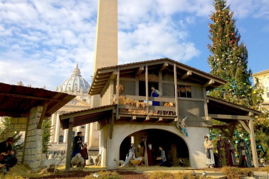 El pesebre de la plaza de San Pedro llevará a Belén un mensaje de paz