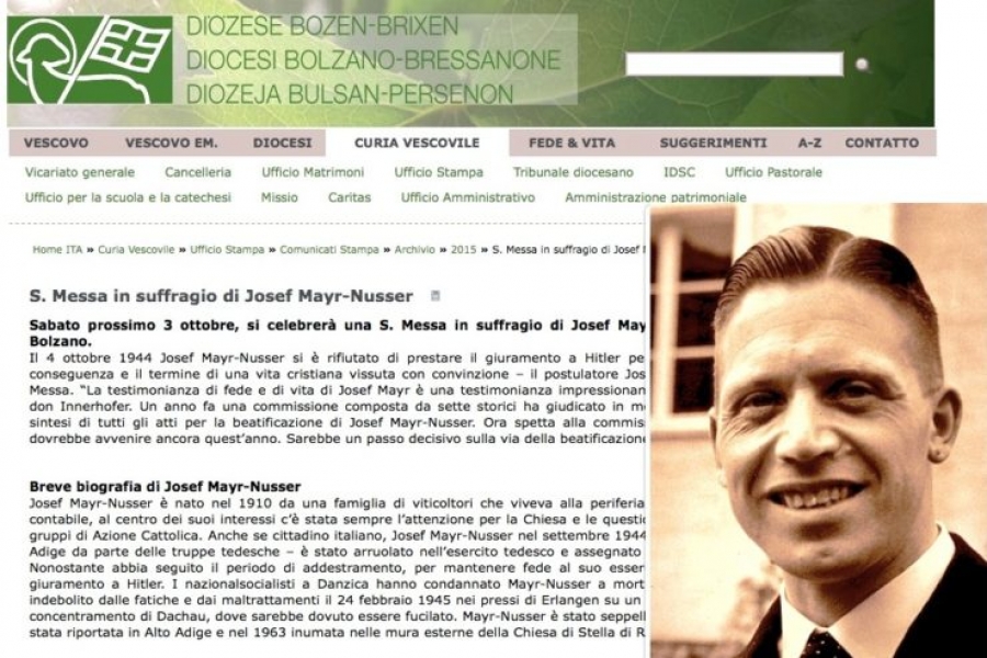 Jozef Mayr-Nusser quien rechazó jurar por Hitler es uno de los nuevos beatos
