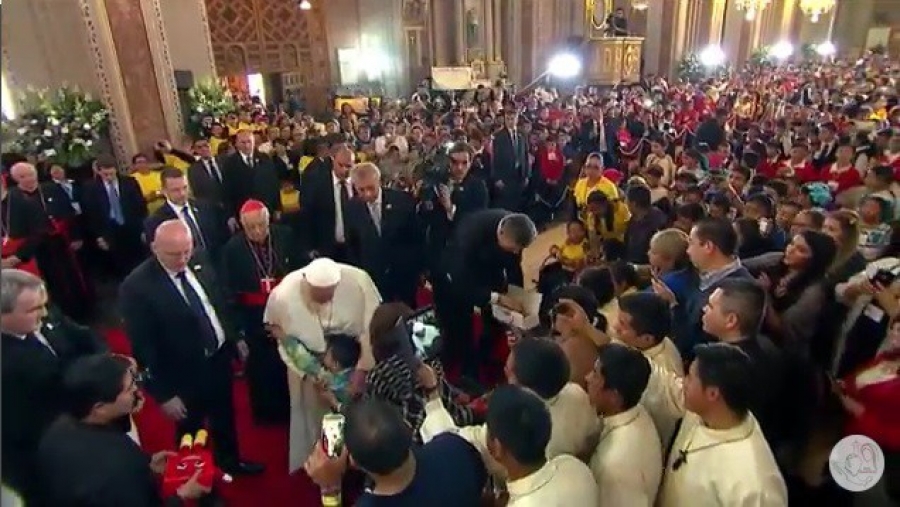 Palabras que el Santo Padre improvisó en encuentro con niños en la Catedral de Morelia