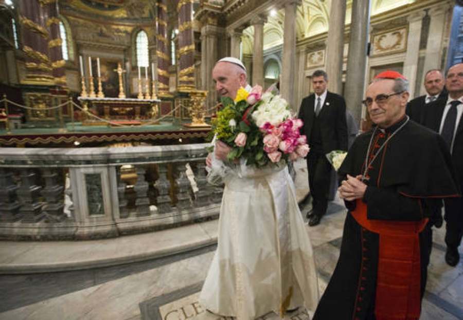 El Papa Francisco llega a Roma y da las gracias a Santa María la Mayor