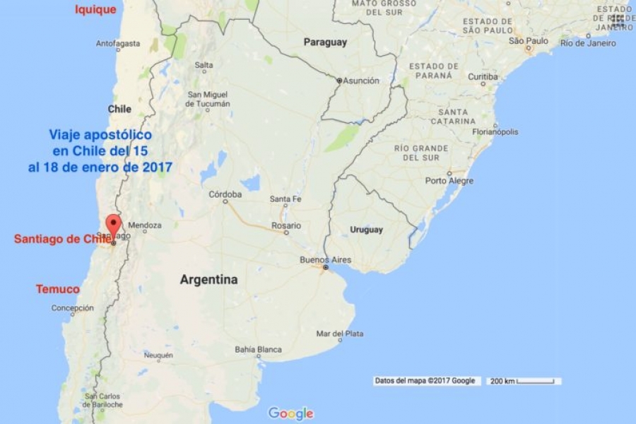 Viaje apostólico a Chile: tres lugares en Santiago para los actos multitudinarios