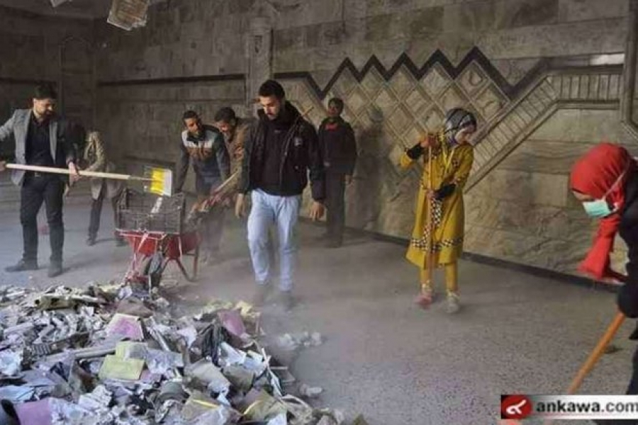 Irak: Jóvenes musulmanes ayudan a limpiar iglesia dedicada a María en Mosul