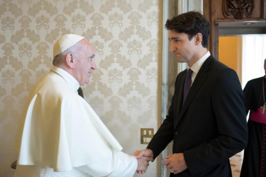 El Papa recibe al primer ministro de Canadá Justin Trudeau
